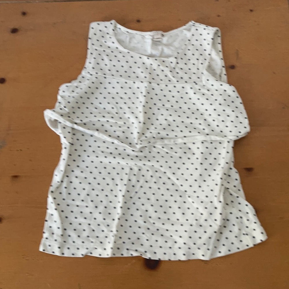 J. Crew Front Ruffle Polka Dot Top